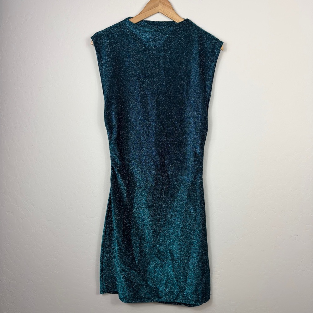Reformation Women's Sleeveless Blue Alden Sparkle Dress Size Medium - Picture 3 of 8